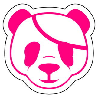 Pirate Panda Sticker (Hot Pink)